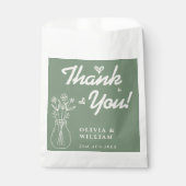 Sage Green Wildblume Wedding Danke Geschenktütchen (Vorderseite)