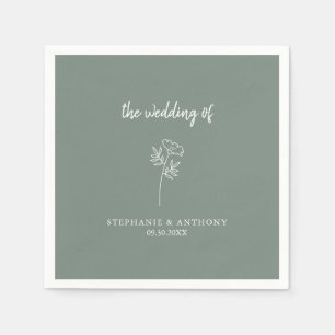 Sage Green Wildblume Wedding Napkins Serviette