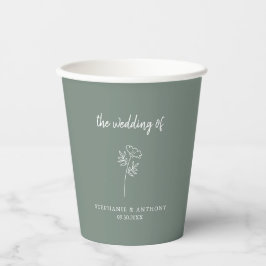 Sage Green Wildblume Wedding Pappbecher