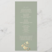 Sage Green Wildblume Wedding Program Programm (Rückseite)