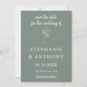 Sage Green Wildblume Wedding Save The Date (Vorderseite)