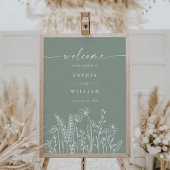 Sage Green Wildblume Wedding Willkommenszeichen Poster