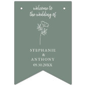 Sage Green Wildblume Wedding Wimpelkette (Erste Fahne)