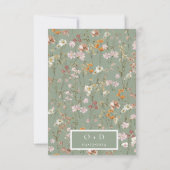 Sage Green Wildblumen Boho Save the Date (Rückseite)