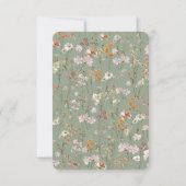 Sage Green Wildblumen Boho Save the Date (Rückseite)