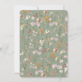 Sage Green Wildblumen Boho Save the Date (Rückseite)