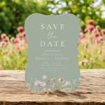 Sage Green Wildblumen Boho Save the Date<br><div class="desc">Diese elegante boho Save the Date minimalistische Wildblume Einladung ist der perfekte Weg, Ihre kommenden Nuptials auf stilvolle und erschwingliche Weise bekannt zu geben. Die Einladung zeichnet sich durch ein einfaches Design mit einer Wildblume und einem modernen Schriftart aus. Die Einladung ist mit Ihren eigenen Texten und Details individuell anpassbar...</div>