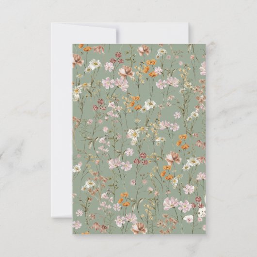 Sage Green Wildblumen Boho Save the Date (Rückseite)