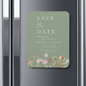 Sage Green Wildblumen Boho Save the Date Magnet