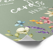 Sage Green Wildblumen Brautparty Rezept-Zeichen Poster (Ecke)