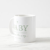 Sage Green Wildflower Baby Announcement Coffee Mug Kaffeetasse (Vorderseite Links)