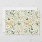 Sage Green Wildflower Bee Custom Name Nursery  Mitteilungskarte (Rückseite)