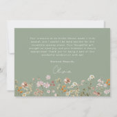 Sage Green Wildflower Bridal Shower Dankeskarte (Rückseite)