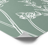 Sage Green Wildflower Bridal Shower Welcome Sign Poster (Ecke)