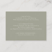 Sage Green Wildflower Details Card Wedding Insert (Rückseite)