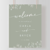 Sage Green Wildflower DIY Wedding Welcome Sign Poster