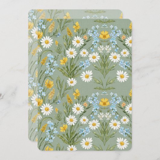 Sage Green Wildflower Feiertagskarte (Vorne/Hinten)