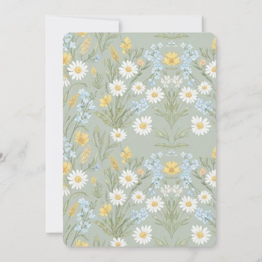 Sage Green Wildflower Feiertagskarte (Rückseite)