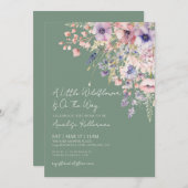 Sage Green Wildflower Floral Baby Shower Einladung (Vorne/Hinten)