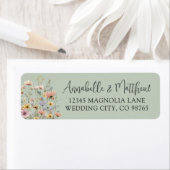 Sage Green Wildflower Floral Return Address (Insitu)