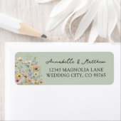 Sage Green Wildflower Floral Return Address (Insitu)