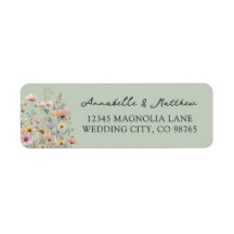 Sage Green Wildflower Floral Return Address