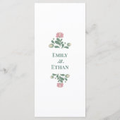 Sage Green Wildflower Folk Wedding Menükarte (Rückseite)