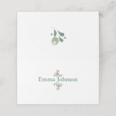 Sage Green Wildflower Folk Wedding Platzkarte (Außenseite Aufgefaltet)