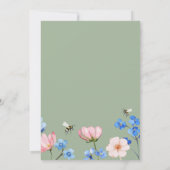 Sage Green Wildflower Gender Reveal Invitation Einladung (Rückseite)