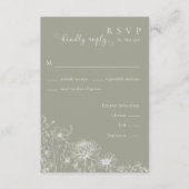 Sage Green Wildflower RSVP Card Wedding Insert (Vorderseite)