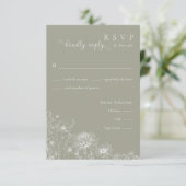 Sage Green Wildflower RSVP Card Wedding Insert (Stehend Vorderseite)