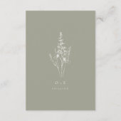Sage Green Wildflower RSVP Card Wedding Insert (Rückseite)