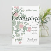 Sage Green Wildflower Wedding Design Flat Program Programm (Stehend Vorderseite)