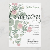 Sage Green Wildflower Wedding Design Flat Program Programm (Vorderseite)