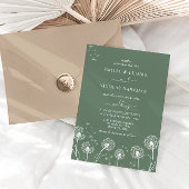 Sage Green Wildflower Wedding  Einladung