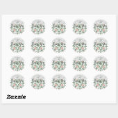 Sage Green Wildflower Wedding Favor Sticker (Blatt)