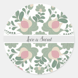 Sage Green Wildflower Wedding Favor Sticker