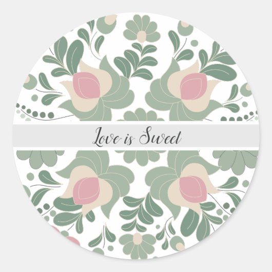 Sage Green Wildflower Wedding Favor Sticker (Vorderseite)
