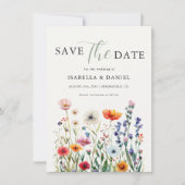 Sage Green Wildflower Wedding Save The Date (Vorderseite)