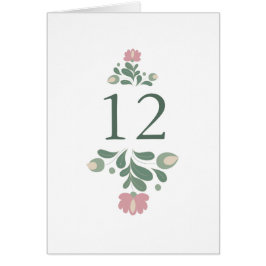 Sage Green Wildflower Wedding Table Number