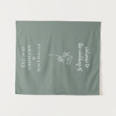 Sage Green Wildflower Wedding  Wandteppich (Vorderseite (Horizontal))