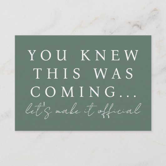 Sage Green Will You Be My Bridesmaid Proposal Card Einladung (Vorderseite)