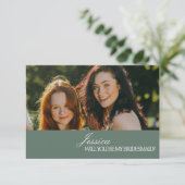 Sage Green Will You Be My Bridesmaid Proposal Card Einladung (Stehend Vorderseite)