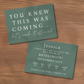 Sage Green Will You Be My Bridesmaid Proposal Card Einladung