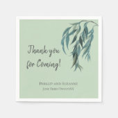 Sage Green Willow Branch Thema botanische Hochzeit Serviette (Vorderseite)