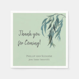 Sage Green Willow Branch Thema botanische Hochzeit Serviette