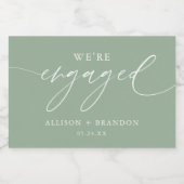 Sage Green Wir sind Verlobte Unterstützer von Enga Schaumweinetikett (Einzelnes Label)