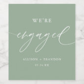 Sage Green Wir sind Verlobte Unterstützer von Enga Weinetikett (Einzelnes Label)