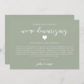 Sage Green Wir verkleinern das Hochzeitsupdate Ankündigung (Vorne/Hinten)