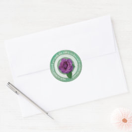 Sage Green with Purple Rose Inspirational Quote  Runder Aufkleber